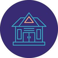 House Line Two Color Circle Icon vector
