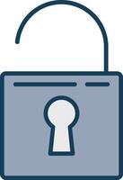 Door Lock Line Filled Grey Icon vector