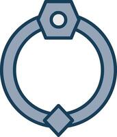 Door Knocker Line Filled Grey Icon vector