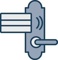 Door Lock Line Filled Grey Icon vector