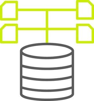 Data Collection Line Two Color Icon vector