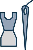 Dressmaking Line Filled Grey Icon vector