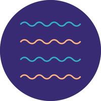 Waves Line Two Color Circle Icon vector