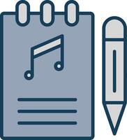 Songwriter Line Filled Grey Icon vector