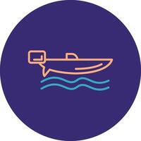 Speed Boat Line Two Color Circle Icon vector