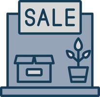 Garage Sale Line Filled Grey Icon vector