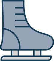 Ice Skating Line Filled Grey Icon vector