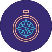 N West Line Two Color Circle Icon vector