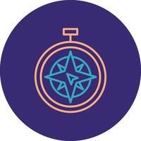 N West Line Two Color Circle Icon vector