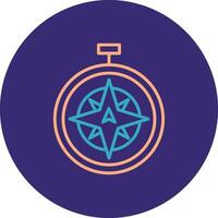 North Line Two Color Circle Icon vector