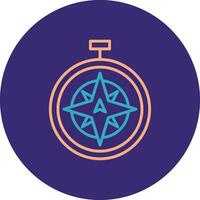 North Line Two Color Circle Icon vector