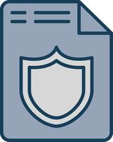 Document Line Filled Grey Icon vector