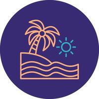 Beach Line Two Color Circle Icon vector