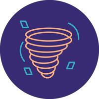 Tornado Line Two Color Circle Icon vector