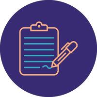 Check List Line Two Color Circle Icon vector