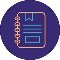 Notebook Line Two Color Circle Icon vector