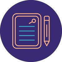 Notepad Line Two Color Circle Icon vector