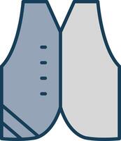 Waistcoat Line Filled Grey Icon vector