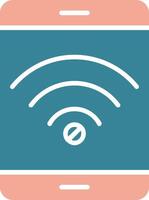 No Wifi Glyph Two Color Icon vector