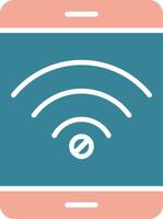 No Wifi Glyph Two Color Icon vector