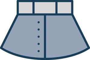 Skirt Line Filled Grey Icon vector