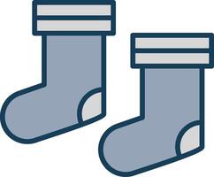 Socks Line Filled Grey Icon vector