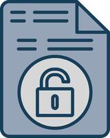 Unsecure File Line Filled Grey Icon vector