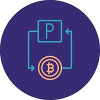 bitcoin paypal línea dos color circulo icono vector