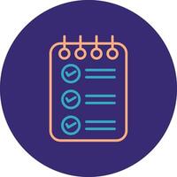 Check List Line Two Color Circle Icon vector