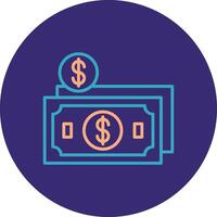 Flat Money Line Two Color Circle Icon vector