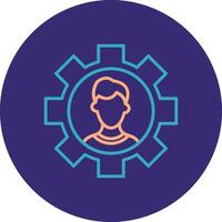 Coal Mining Line Two Color Circle Icon vector