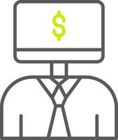 Business Line Two Color Icon vector