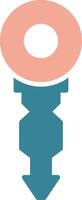 Key Glyph Two Color Icon vector