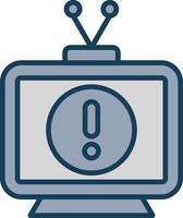 Television Line Filled Grey Icon vector