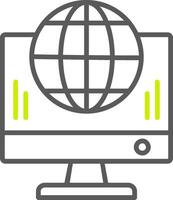 Worldwide Line Two Color Icon vector