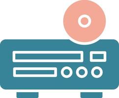 Dvd Player Glyph Two Color Icon vector