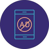 Ad Blocker Line Two Color Circle Icon vector