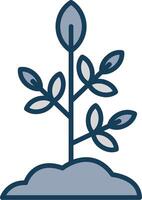 Plant Line Filled Grey Icon vector