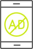 Ad Blocker Line Two Color Icon vector