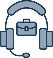 Support Line Filled Grey Icon vector
