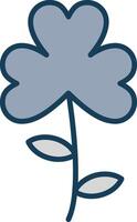 Clover Line Filled Grey Icon vector