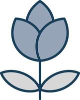 Flower Line Filled Grey Icon vector