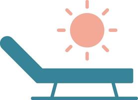 Sunbathing Glyph Two Color Icon vector