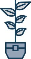 Rubber Plant Line Filled Grey Icon vector