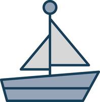 Boat Line Filled Grey Icon vector