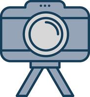 Camera Line Filled Grey Icon vector