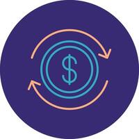 Business Continuity Line Two Color Circle Icon vector