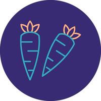 Carrots Line Two Color Circle Icon vector