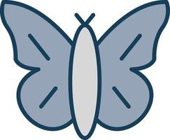 Butterfly Line Filled Grey Icon vector