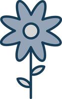 Flower Line Filled Grey Icon vector